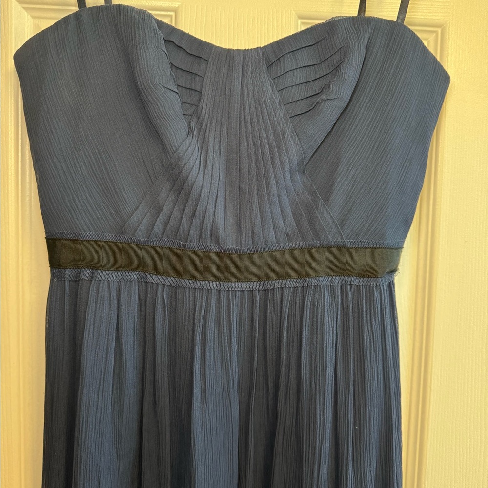BCBGMaxAzria Blue Strapless Ruched Sundress